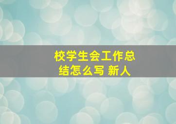 校学生会工作总结怎么写 新人